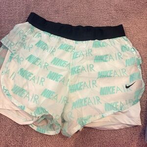 Nike Women's Athletic Shorts - Black and Mint
